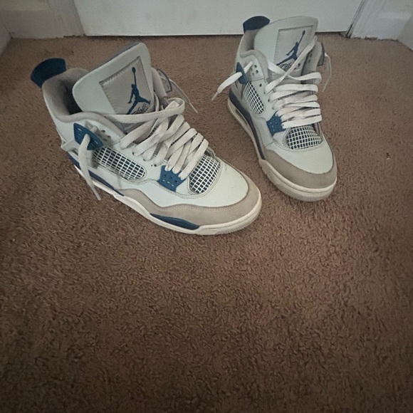 Jordan Blue and White Athletic Shoes